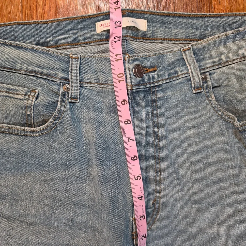 Levi Strauss Signature Mens Relaxed Fit Light Wash Jeans Blue W36 L30‎ Work Worn